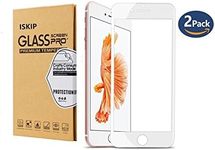 ISKIP [2 Pack] Screen Protectors for iPhone 7 Plus or iPhone 8 Plus, Full Coverage Soft Edge Film for iPhone 7 Plus and iPhone 8 Plus 5.5" (White)