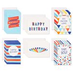 American Greetings 48-Count Blank Birthday Greeting Cards Bulk Assortments with 6 Designs and White Envelopes