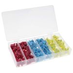 YINETTECH 150Pcs Flag Insulated Terminal Set, 22-18 18-14 12-10 AWG with Assortment Storage Box - Female Connector