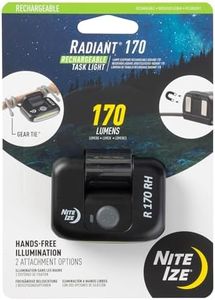 Nite Ize Radiant 170 Rechargeable Task Light - Portable LED Task Light with Magnet & Gear Ties for Hands-Free Use - Flashlight for Hiking, Camping & Everyday Tasks
