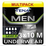 Tena Men Premium Fit Protective Underwear Level 4 - S/M (3 Packs of 10)