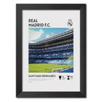 TenorArts Real Madrid Poster Stadium Santiago Bernabeu Laminated Photo Frame Painting with Matt Finish Black Texture (12 inches x 9inches)