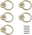 Ulifestar Kitchen Cabinet Handles, Metal Drawer Rings Pulls,Single Hole Cabinet Handles and Knobs,Bathroom Cabinet Hardware with Installation Screws (Golden)