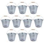 5L Galvanised Steel Metal Bucket Pail Water Coal Greenhouse Garden Plant 10PK