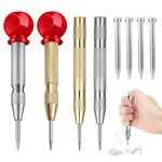 CZAYEFNH Center Punch, 8 PCS Adjustable Impact Spring Loaded Center Punch Tool, Center Punch Spring Loaded, Auto Center Punch for Metal, Wood, Plastic, Glass