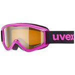 uvex Speedy Pro - Ski Goggle for Kids - Contrast Enhancing - Extended Field of Vision & Anti-Fog Coating - Pink/Lasergold - One Size