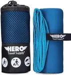 Hero Travel Supply Microfiber Large Beach Towel Compact for Travel (Blue, 40" x 72")