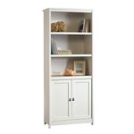 Sauder 417593 Cottage Road Library with Doors, L: 29.29" x W: 13.98" x H: 71.50", Soft White finish