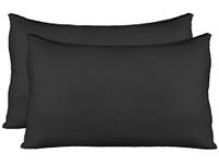 Extra Soft Jersey Knit Pillow Cases, Standard Size with Hidden Zipper, Soft Than Cotton, Pack of 2, Black