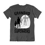 buzz shirts Grandad Our Favourite Superhero (Grandson & Grandaughter) Mens Organic Cotton T-Shirt (Large, Charcoal)