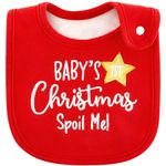 SATINIOR Christmas Baby Bibs It's My First Christmas Baby Feeding Bib First Christmas Baby Gifts for Boy Girl Babies Newborns Toddlers (Classic)