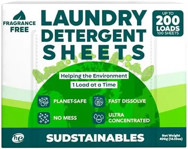 Sudstainables Eco Friendly Laundry Detergent Sheets - 200 Count, Unscented, Plastic Free, Zero Waste, Ultra Cleaning Strength, Sensitive Skin Safe, Saves Space