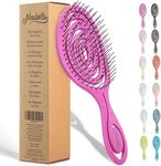 Ninabella Detangling Hair Brush for Women, Men & Children - Does not Pull on Hair - Recycled Hair Straightening Brushes for Straight, Curly & Wet Hair - Vented Wet Brush - Unique Spiral Hairbrush