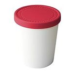 Tovolo Stackable Sweet Treat Ice Cream Tub with Tight-Fitting Silicone Lid Freezer Storage Container for Sorbet & Gelato, BPA-Free & Dishwasher-Safe, 1-Quart, Cayenne