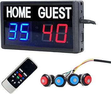 BTBSIGN Digital Electronic Scoreboard Portable LED Scoreboards with Remote Indoor Games Sports Keep Scores 1-99 Corn Hole Basketball Table Tennis Volleyball Four Buttons