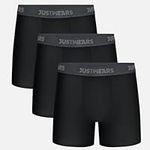 JustWears Boxer Briefs Everyday - BLACK - GREY LOGO - XXL