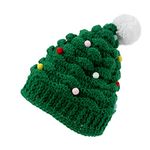 KINBOM Christmas Tree Hat, Cute Unisex Christmas Knitted Crochet Hat Green Beanie Santa Hat for Women Men Adults Party Daily