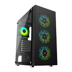 Ant Esports ICE-110 Mid-Tower Computer Case/Gaming Cabinet - Black | Supports E-ATX, ATX, Micro-ATX, Mini-ITX | Pre-Installed 3 x 120mm Front Fans and 1 x 120 mm Rear Fan