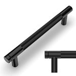 Amerdeco 10 Pack Matte Black Knurled Cabinet Pulls 128mm Hole Center Cabinet Hardware Kitchen Cabinet Handles for Bathroom Drawer Pulls Dresser Pulls AM003