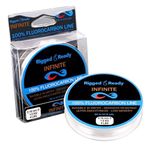 Rigged and Ready Infinite Fluorocarbon-4lb, 1.8kg Fluoro Fishing Line Leader-50m 54.6y. Virtually Invisible - Low Diameter=More Bites - Saltwater Freshwater