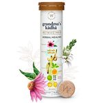 Wellbeing Nutrition Grandma's Kadha- Ayurvedic Kadha Tea | Ayush Kwath Herbal Tea| with Echinacea, Tulsi, Amla, Turmeric, Ginger, Mulethi, Kalmegh, Adulsa (15 Effervescent Tablets) Pack of 6