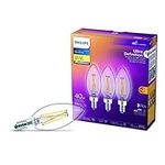 Philips Ultra Definition LED 40W Chandelier CanBase Soft White Warm Glow Glass Clear 3-Pack LED Light Bulb