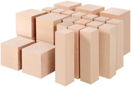 24Pcs Basswood Carving Blocks,3 Sizes Whittling Wood Basswood Blocks Wood Carving Blocks Bass Wood for Wood Carving for Beginners Kids and Adults