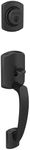 Schlage F58 GRW 622 Greenwich Single Cylinder Exterior Entrance Handleset, Matte Black