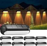 8 Pack Solar Deck Lights Outdoor, BUCASA Solar Step Lights Outdoor Waterproof, Warm & RGB 8-Colors Solar Fence Lights, Auto ON/Off Solar Powered Deck Lights for Fence Deck Stair Yard Wall