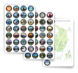 Collection 63 Stickers Set All National Parks USA and 50 States Complete Collection Shield N.P. Passport Colors Vinyl Stickers. Map of US National Parks. (1x1 MAP)