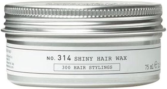 DEPOT No. 314 Shiny Hair Wax | Medium Hold Styling Wax for Men | Adds Definition & Shine | With Aloe Vera, Sunflower Oil & Botanical Extracts | 2.5 fl.oz.