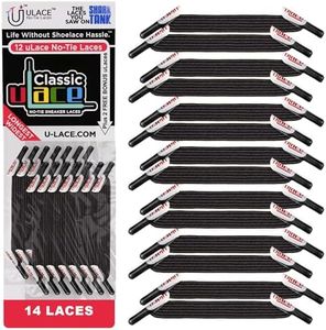 uLace Classic No-Tie Shoelaces - Shoe Laces for Sneakers | Stretchy, Elastic Laces for Slip-On Convenience and Comfort | Easy Installation, No Tie Laces for Teens and Adults - Dark Grey