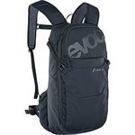 EVOC E-RIDE 12 bike backpack, e-bike rucksack (extra-light, compact, AIR CIRCULATION, AIR PAD SYSTEM, CONTROL DISPLAY PANEL, XC/DH helmet mount, strap fixation system), Black