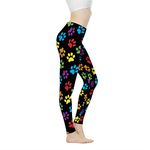 Biyejit Colorful Dog Paw Print Women's High Waist Yoga Pants Joggers Lounge Sports Fitness Pants for Girls Lady