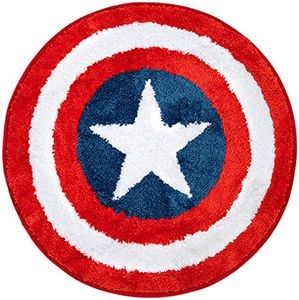 Jay Franco Marvel Avengers Shields Tufted Rug Tufted Polyester Bath Rug, Kids Bath (Official Marvel Product)