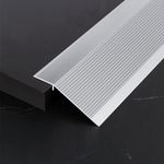 ZZLQIAN Aluminum Floor Transition Strip, Door Bar,Floor Bar, Threshold Ramp, Suitable for Doorways Tile Vinyl Floor Laminate Planks, Bridge the Height Between 25-30mm (Silver, 900 × 100mm)