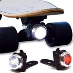 NP NIGHT PROVISION OPTIKS-210 V2 Skateboard Light USB Rechargeable Safety Longboard Front & Rear LED Headlight & Taillight for Skateboards with Standard Trucks