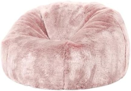 icon Kids Faux Fur Bean Bag Chair, Pink, Large Bean Bag Chairs for Kids, Fluffy Bean Bags, Kids Bean Bags for Girls and Boys, Nursery Decor Bedroom Accessories Accessories