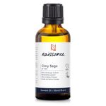 Naissance Clary Sage Essential Oil (No. 189) - 50ml - Pure, Natural, Cruelty Free, Steam Distilled and Undiluted - for for Aromatherapy, Massage Blend & Diffusers