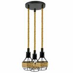 DC VOLTAGE Vintage Industrial Retro Antique Indoor Hanging E27 Chandelier Country Style Novelty Hemp Rope Ceiling Pendant Light Fixtures for Dining Hall Bar Restaurant Cafe Kitchen (Style 1)