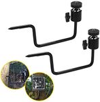 Folgtek 2 Pack Trail Camera Mount Tree Holder, 360° Adjustable Universal Thread Connection 1/4''-20 (6 mm) for Solar Panels Accessories Multifunctional Metal Bracket (Black)