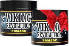 Viking Revolution Pomade for Men 4oz - Firm Strong Hold & High Shine for Classic Styling - Water Based & Easy to Wash Out (2 Pack)