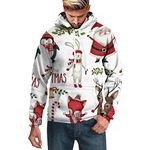 Mens Jumpers Size 20 Essentials Kids Jumpers Teachers Gifts Club Men's Autumn and Winter Sweater Tops Printed Long Sleeve Shirt Tether Hooded Soft Warm Christmas Sweatshirt Top Clearance Bargains