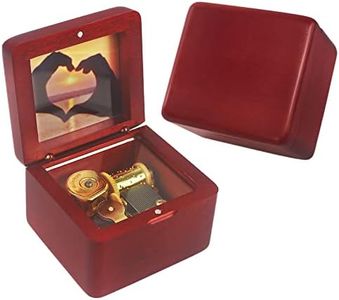 Sinzyo Scatola Musicale Meccanica Scatola Musicale d'Epoca Regalo di Natale di San Valentino(Caratteristica Scatola di Legno Rossa, Melodia:When You Wish Upon a Star)
