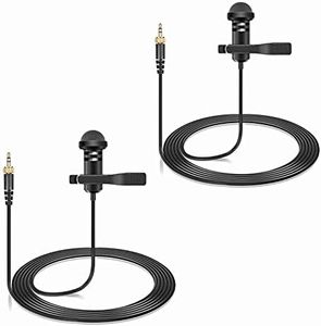 2-Pack Lavalier Lapel Microphone Compatible with Sennheiser Wireless System Bodypack Transmitter, Omnidirectional Condenser Mic for YouTube, Lectures, Living Performance