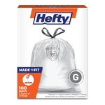 Hefty Made to Fit Trash Bags, Fits SimpleHuman Size G (8 Gallons), 100 Count (4 Pouches of 25 Bags Each)