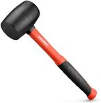 ValueMax 16oz Rubber Mallet Hammer, Fiberglass Handle, Double-Faced Soft Mallet, Soft Blow Tasks without Damage for Camping, Flooring, Tent Stakes, Woodworking