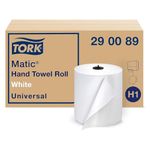 Tork 290089 Advanced Single-Ply Hand Roll Towel, White (Pack of 6)