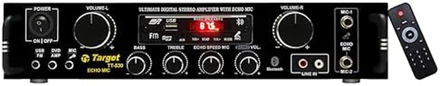 TARGET - TT - 530 HIFI STEREO AMPLIFIER DIGITAL TECH RMS 80 WATTS WITH USB,AUX,MIC,BLUTHOOTH,AV,2RC-BUILT IN BLUTHOOTH WITH 4440 DOUBLE IC CIRCUIT POWER AV AMPLIFIER PERFECT FOR HOME AND OUTDOOR