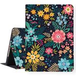 LI-LOVE Case for iPad 9th 8th 7th Generation 10.2 inch 2021 2020 2019 Soft TPU Case Folio Stand Cover Slim Lightweight Smart Auto Wake Sleep Flower Protective Case Adjustable Angles